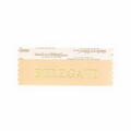 Delegate Peach Award Ribbon w/ Gold Print (4"x1 5/8")